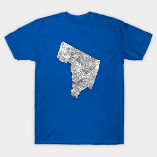 Map of Bergen County, NJ T-Shirt